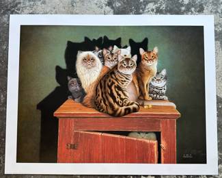 Braldt Bralds Cabinet Meeting 1996 Limited Edition Lithograph