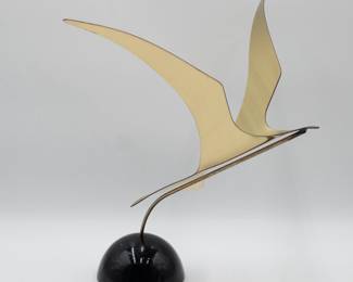 Curtis Jere Brass Bird Sculpture 1980s