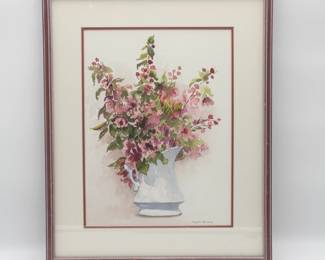 Framed Floral Artwork by Phyllis Ramsay