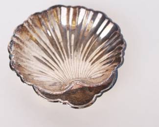 Footed Silver-Plated Shell Dish