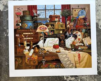 Charles Wysocki Maggie the Messmaker 1996 Limited Edition Lithograph