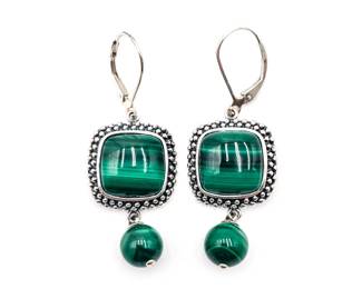 Whitney Kelly Sterling Silver Malachite Earrings