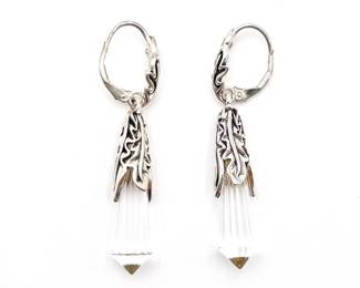 Sterling Silver Clear Crystal Drop Earrings