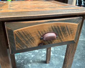 Rustic Wooden Side Table w/ Drawer