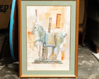 Framed Art Print of Jerry Sic "T'ang Horse II"
