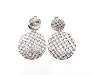 Sterling JCM Italy Double-Circle Dangle Earrings 295