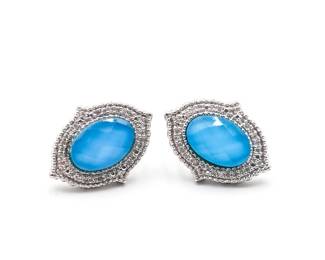 Naomi Pevsner Legacy Collection Turquoise & Diamond Earrings