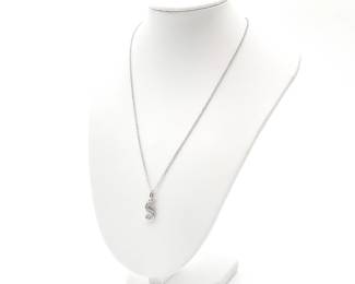 Sterling Silver Initial S Pendant Necklace