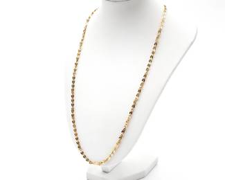 Gold-Tone Sterling Silver Flat Link Chain Necklace