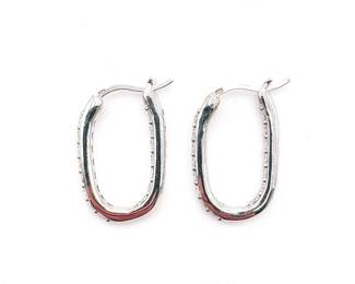 Sterling Silver Cubic Zirconia Hoop Earrings