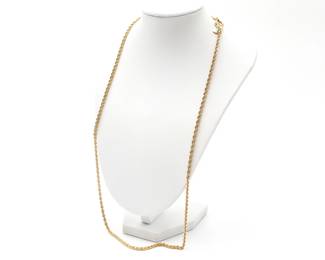 Gold-Tone Sterling Silver Rope Chain Necklace