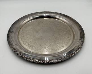 Victorian-era style silver-plated platter