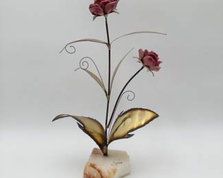 Signed MCM Mario Jason Metal Rose Sculpture