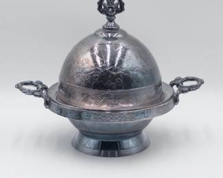 Rogers, Smith & Co Quadruple Plate Silverplate Butter Dish #4984
