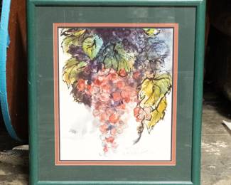 Framed Diane Brisebois Peterson Grapes Print