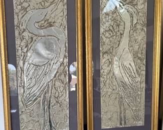 embossed metal plaques by contemporary American artist Ann Dergara (1938-2014),  1980s. 