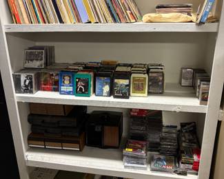 Collection of Vintage Albums, 8-track, Cassette Tapes and CD’s