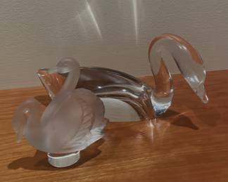 Lalique & Steuben swans