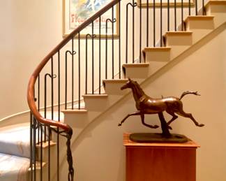 Jules Cheret Art Nouveau posters
Ron Puckett pedestal
M. Shacham bronze horse