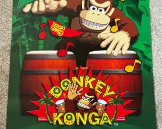 1 OriginalDonkeyKongaPromoPosterNintendoGameCubeStoreDisplay
