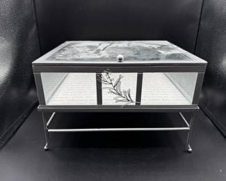 90 FramedReflectionsGlassMetalLeggedShadowBoxDisplayCase