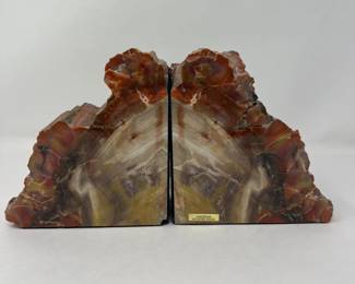 89 ArizonaPetrifiedWoodBookendsNaturalStone3Deep