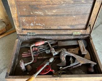 vintage tools and box