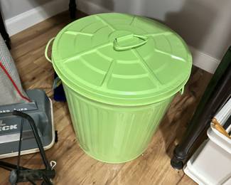 lime green trash can