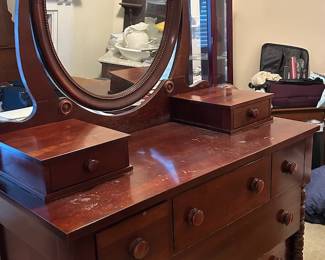 Cherry Dresser with Mirror