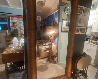 The next several photos are located at my house where my girlfriend is running a sale this weekend. This here is a 8-ft tall by 4 ft wide rattan framed mirror $125. Do not come to this sale expecting to see it it is at my house on Sarno road. The address is in the description of the sale