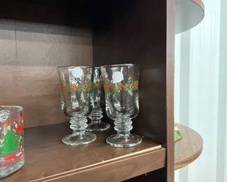 Libbey Holly Berry Christmas Irish Coffee Mugs