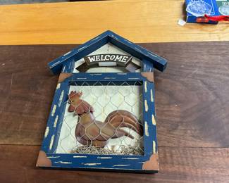 Wooden Welcome Sign w/Rooster