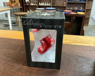 Celebrations by Radko Glass Stocking Christmas Ornament