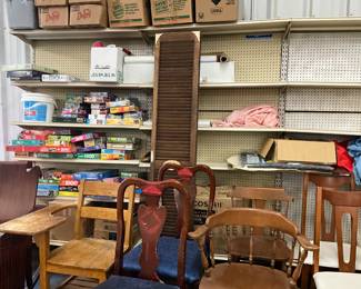 Wood School Desk - Shutter - Chairs