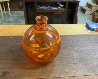 Orange Art Glass Vase