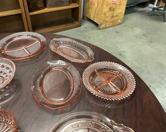 Assorted Pink Depression Glass