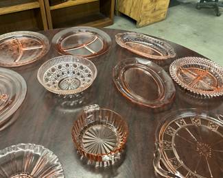 Assorted Pink Depression Glass