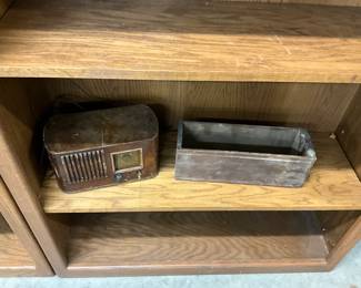Vintage Radio - Wood Cheese Box