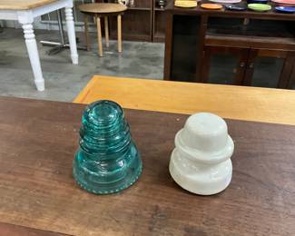 Blue & Milk Glass Insulators