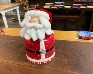 Santa Claus Ceramic & Cloth Cookie Jar