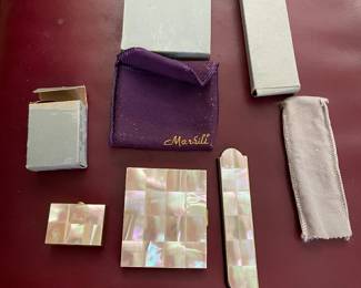 Marhill Mother of Pearl comb, mirror & Pill Box
$60 for set