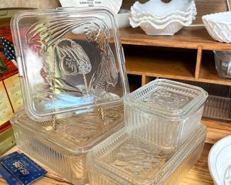 Vintage Glass Refrigerator Dishes, assorted