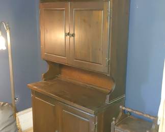 Pine stepback cupboard