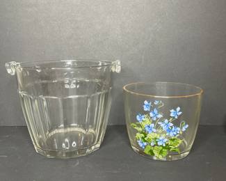Glass ice buckets vtg
