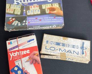 Vintage Lo-Man, RummyO, Yahtzee games
