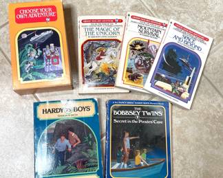 Vintage kids books: Hardy Boys, Bobbsey Twins, Choose Your Own Adventure