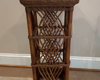 Vtg. rattan pedestal
