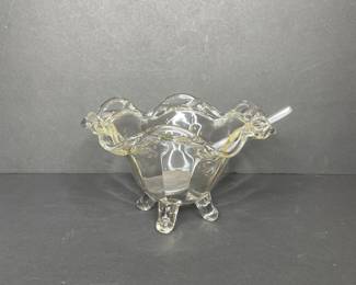 Glass footed bowl vtg