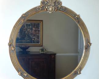 Hollywood Regency style round mirror
