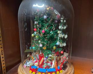 Beaded Christmas Tree with glass dome